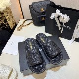 [CHANEL] CC로고 퀼팅 슬리퍼