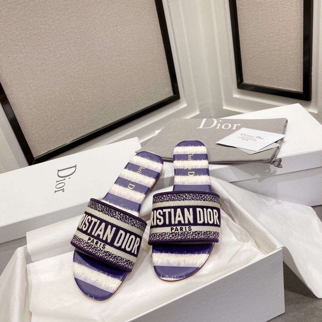 [DIOR] DWAY 자수 코튼 뮬