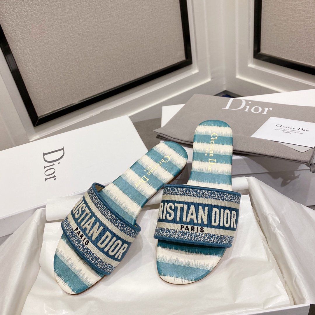 [DIOR] DWAY 자수 코튼 뮬