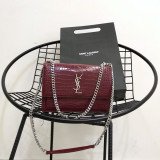 [YSL] 크로커다일 엠보스드 샤이니 가죽 미듐 선셋백