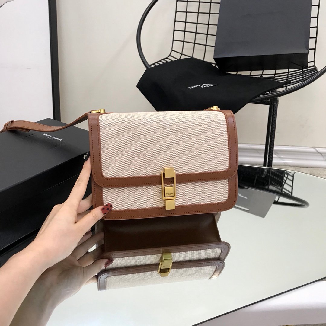 [YSL] 코튼 캔버스 까레 사첼 백