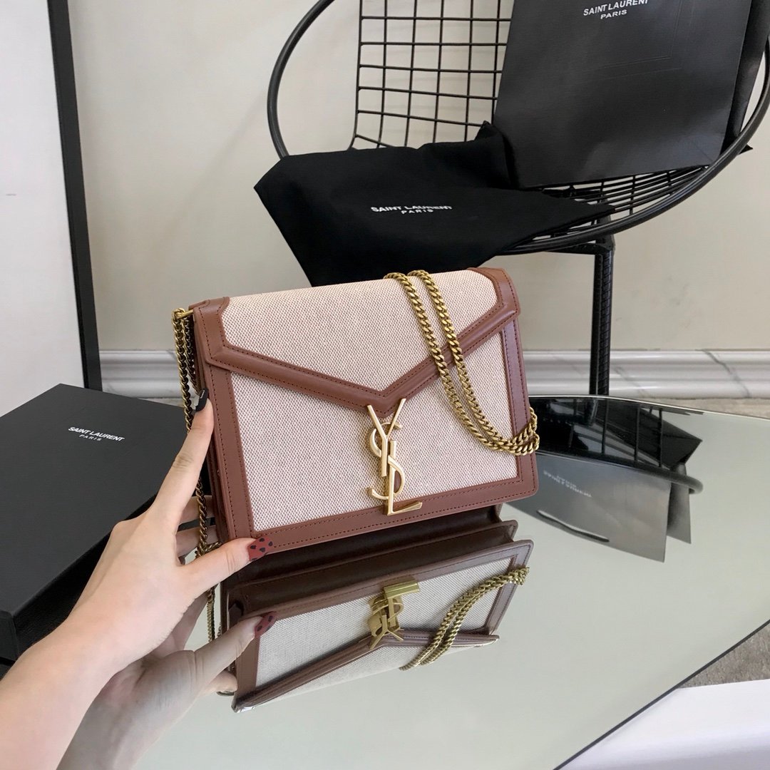 [YSL] 코튼 캔버스 카산드라 모노그램 클래스프 백