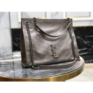 [YSL] 크링클드 퀼티드 가죽 미디움 니키 쇼핑백