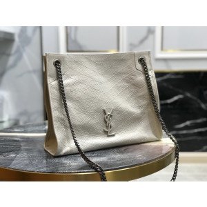 [YSL] 크링클드 퀼티드 가죽 미디움 니키 쇼핑백