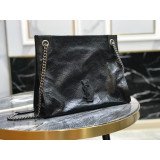 [YSL] 크링클드 퀼티드 가죽 미디움 니키 쇼핑백