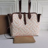 [BURBERRY] 코튼 캔버스 미듐 벨트 토트백