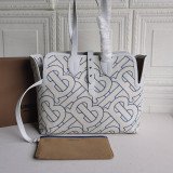 [BURBERRY] 코튼 캔버스 미듐 벨트 토트백