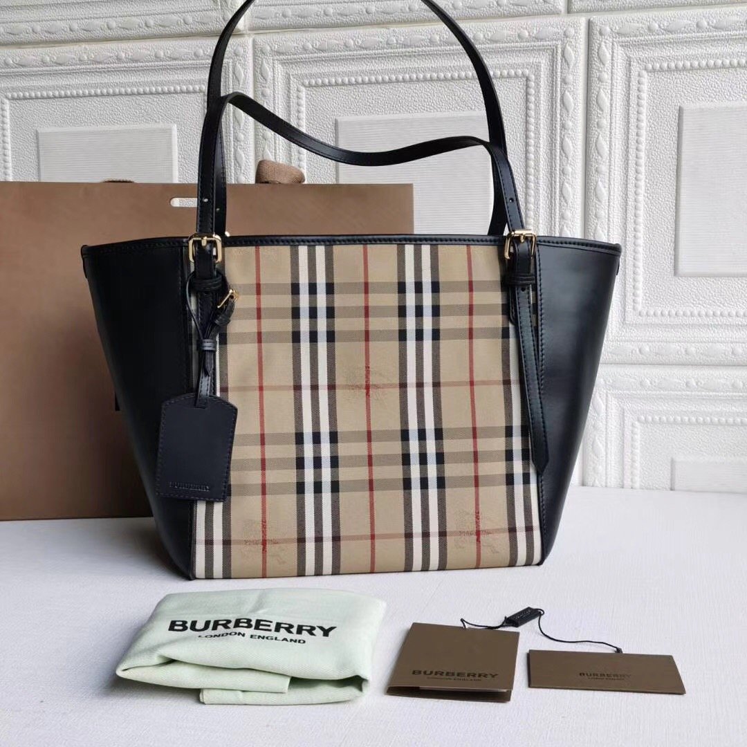 [BURBERRY] 체크 캔터버리 토트백