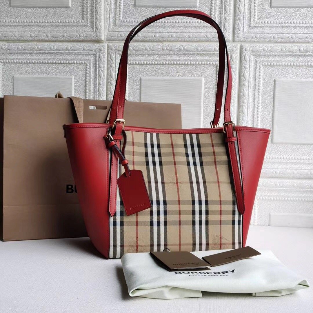 [BURBERRY] 체크 캔터버리 토트백