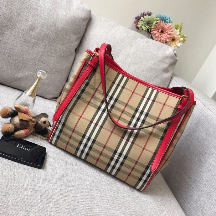 [BURBERRY] 체크 캔터버리 토트백