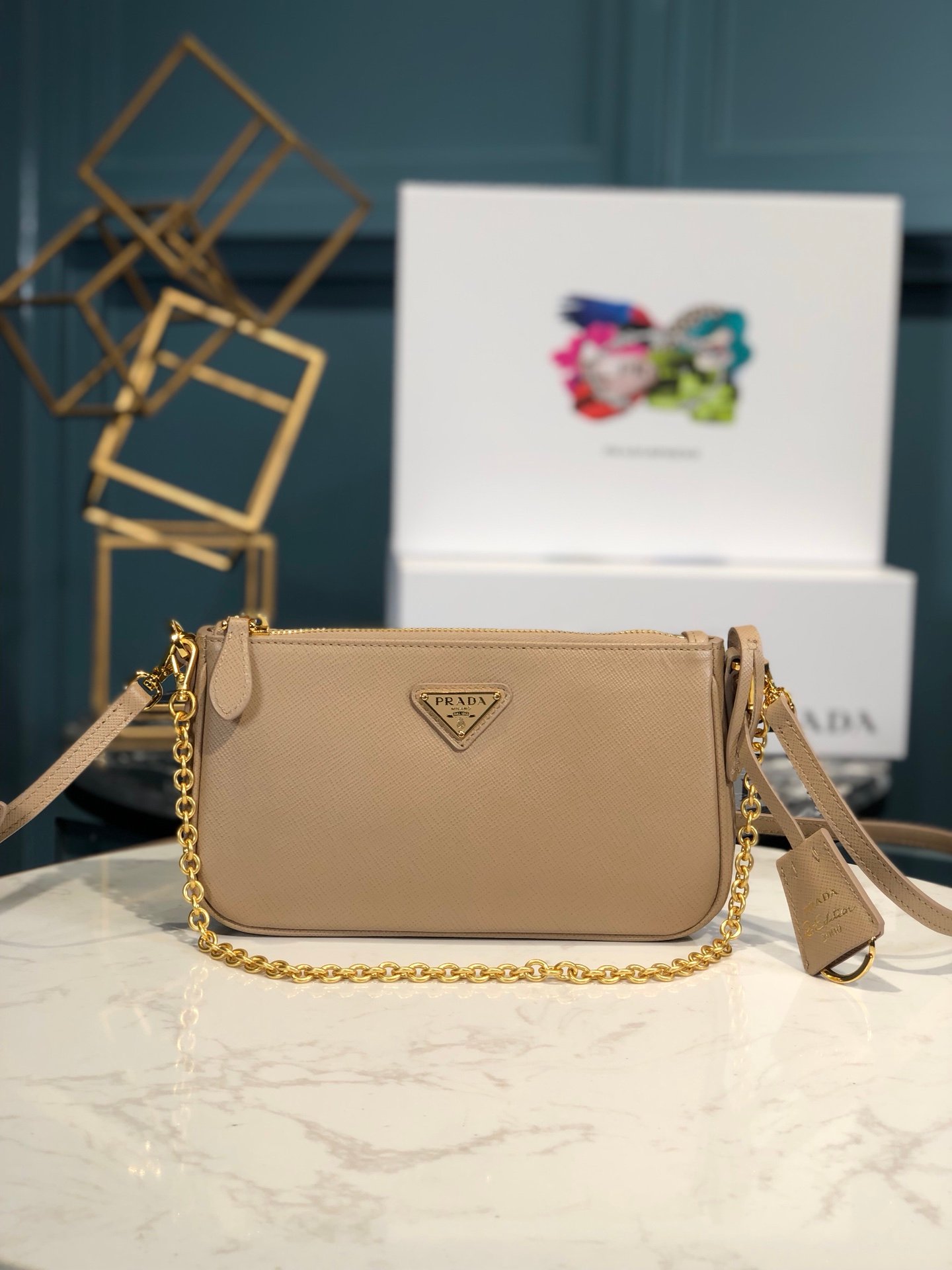 [PRADA] 리에디션 2000 사피아노 체인 미니 숄더백