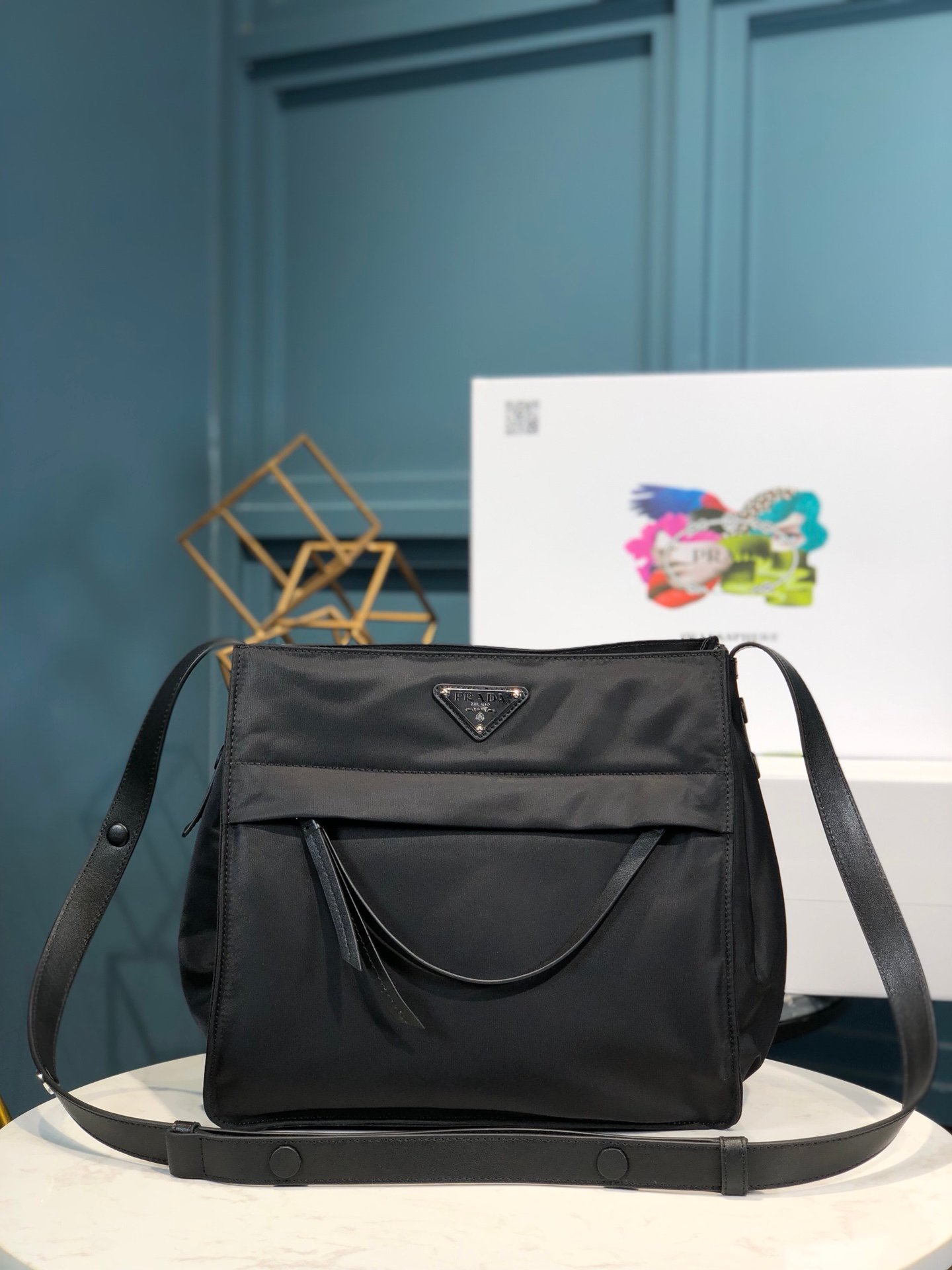 [PRADA] 사피아노 가죽 앤 나일론 숄더백