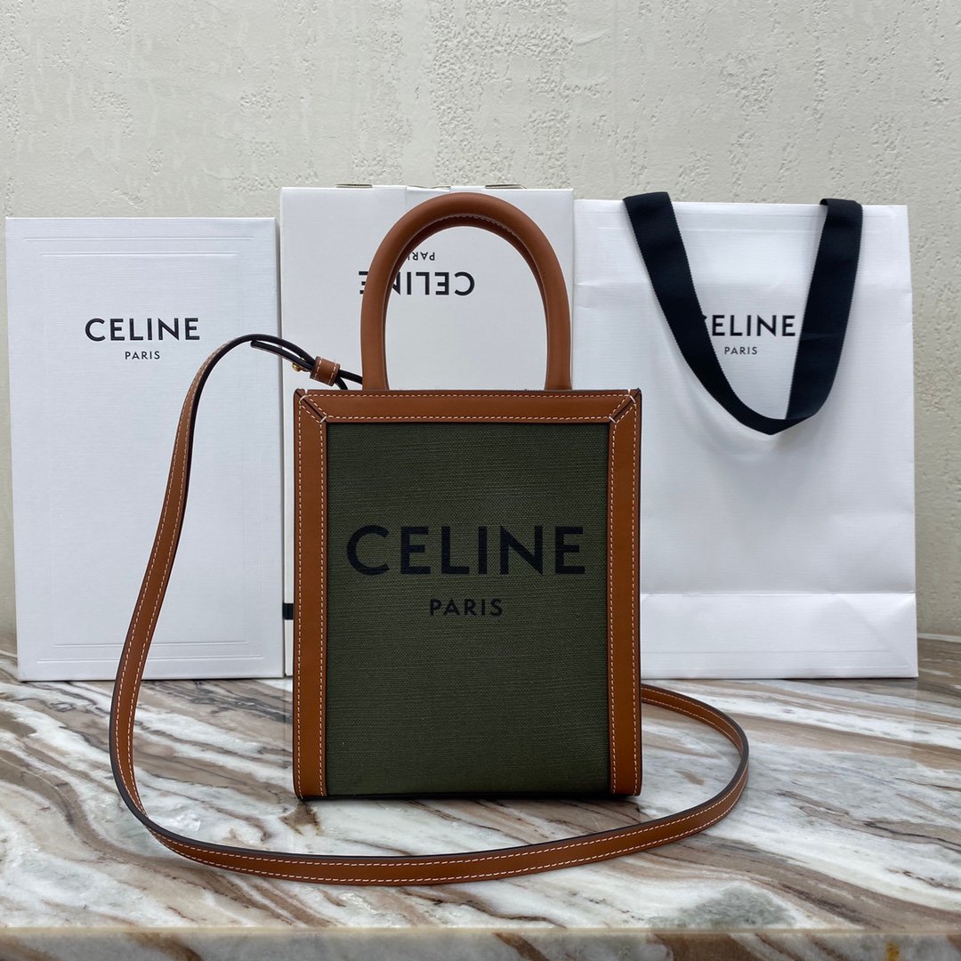 [CELINE] 미니 버티컬 카바스 캔버스 백
