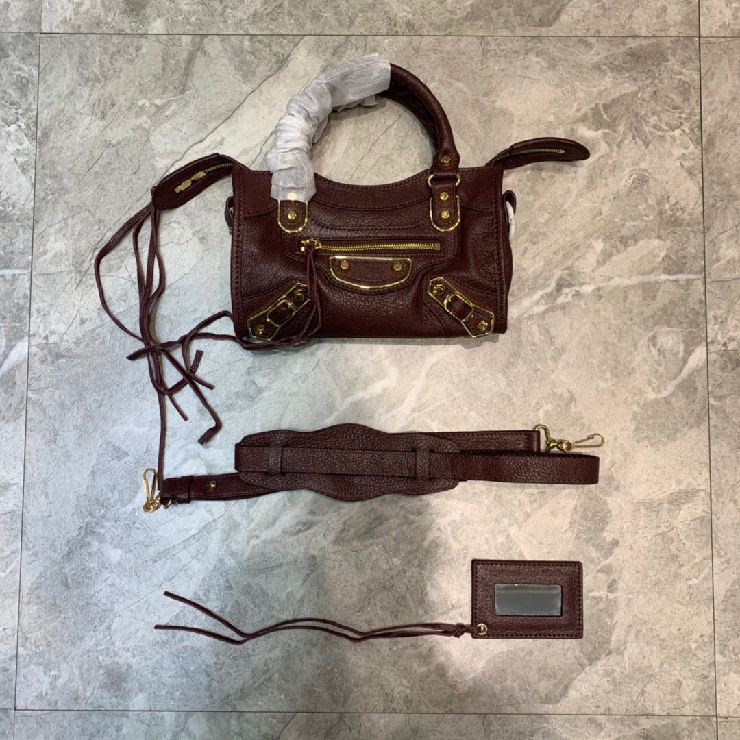 [BALENCIAGA] 메탈릭 미니 시티백