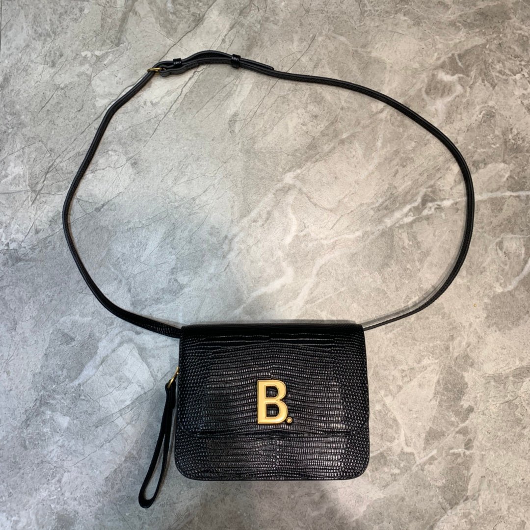 [BALENCIAGA] 리자드 페이턴트 B. 비 도트 스몰 백 