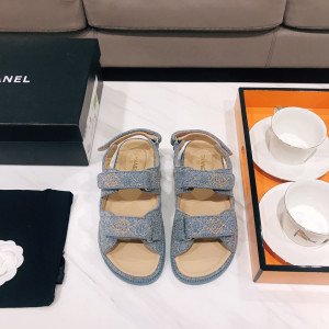 [CHANEL] 데님 벨크로 샌들 -2색상