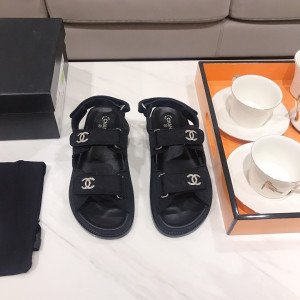 [CHANEL] 패브릭 벨크로 샌들 -3색상