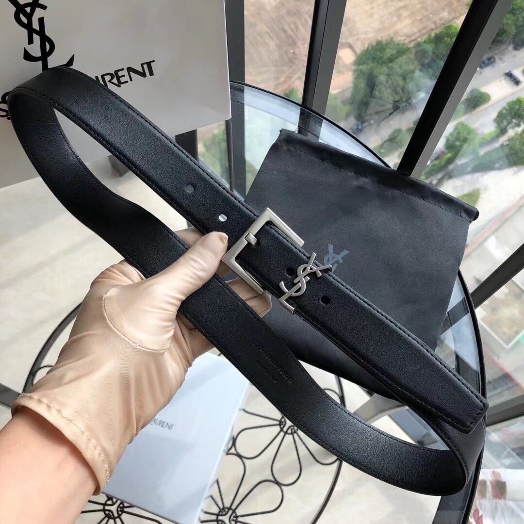 [YSL] 스퀘어 버클 모노그램 벨트