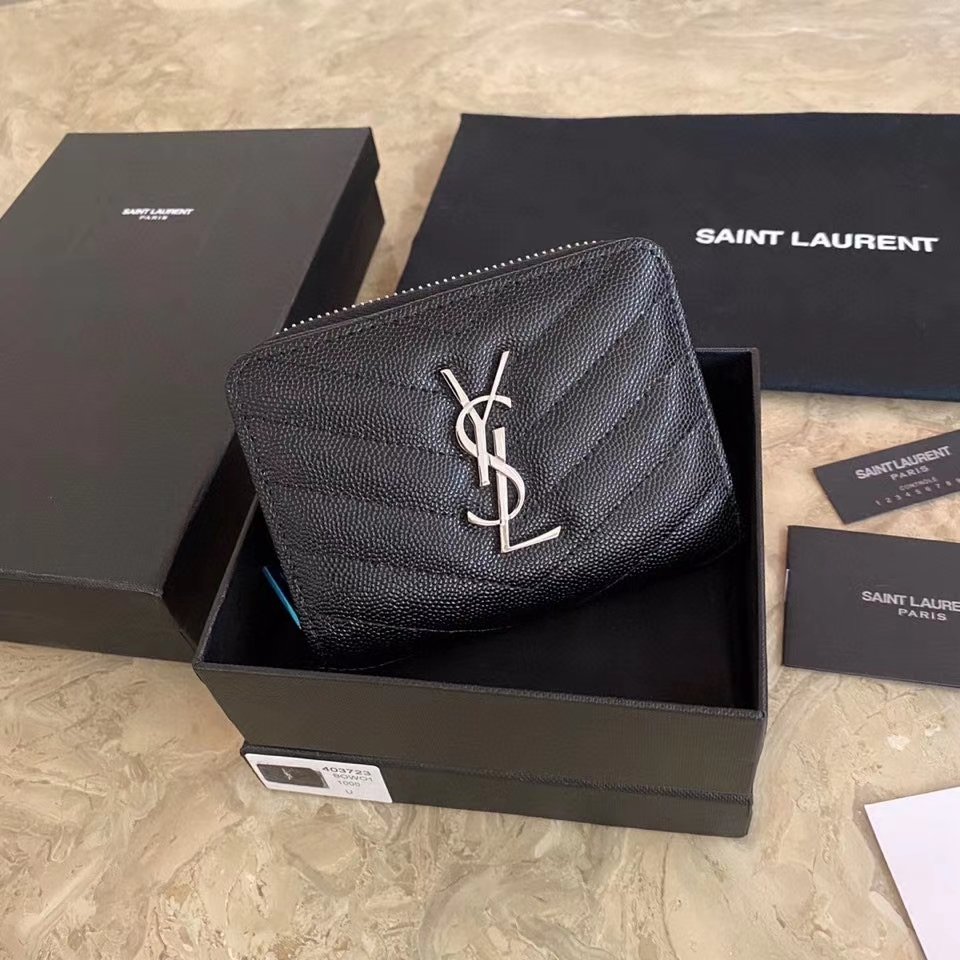 [YSL] 캐비어 지퍼 반지갑