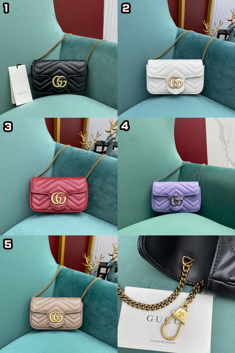 [GUCCI/Pomegranate] 구찌 마몽 마몬트 마틀라세 숄더백 수퍼미니