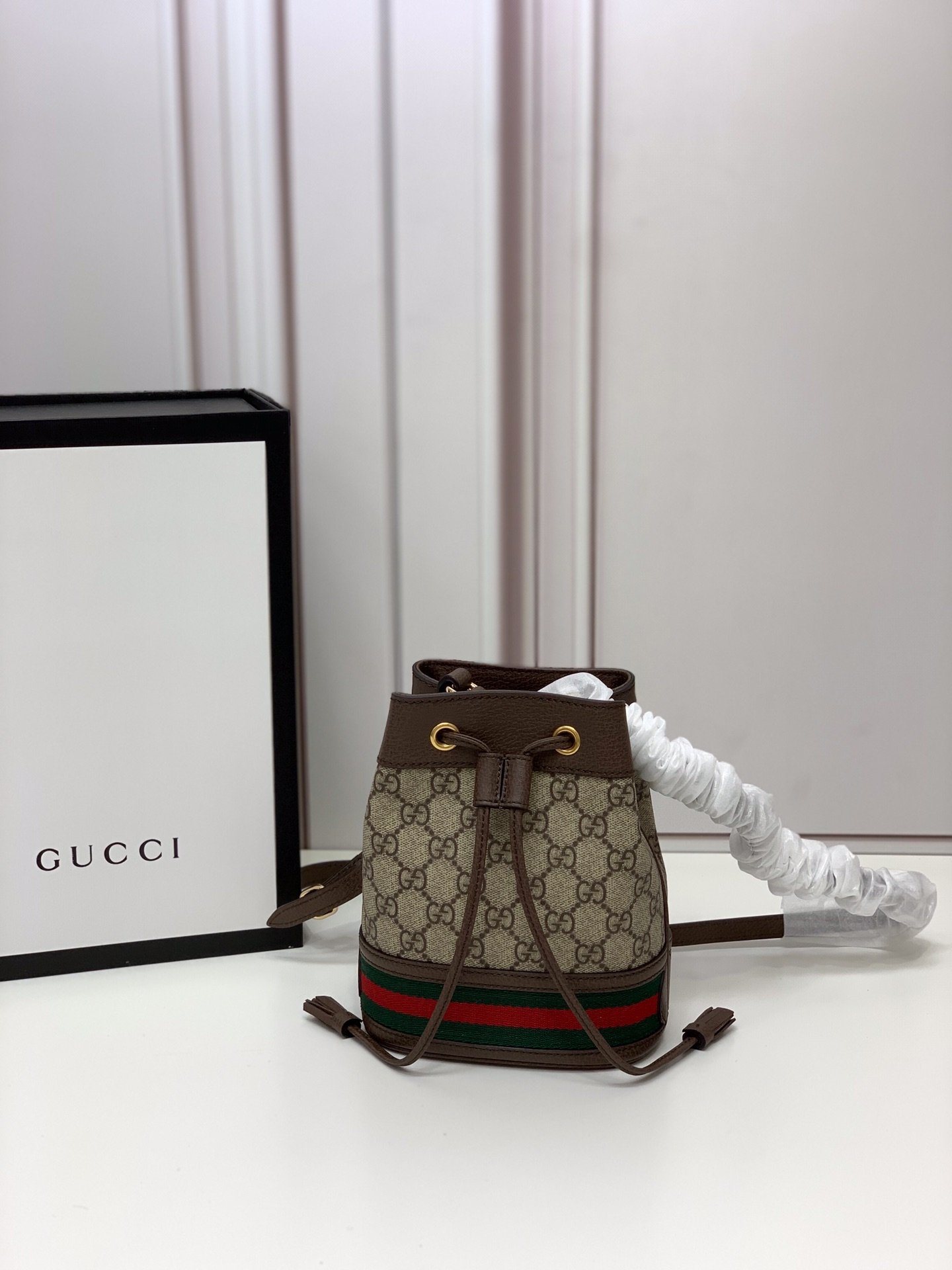 [GUCCI] 구찌 오피디아 미니 GG 버킷백