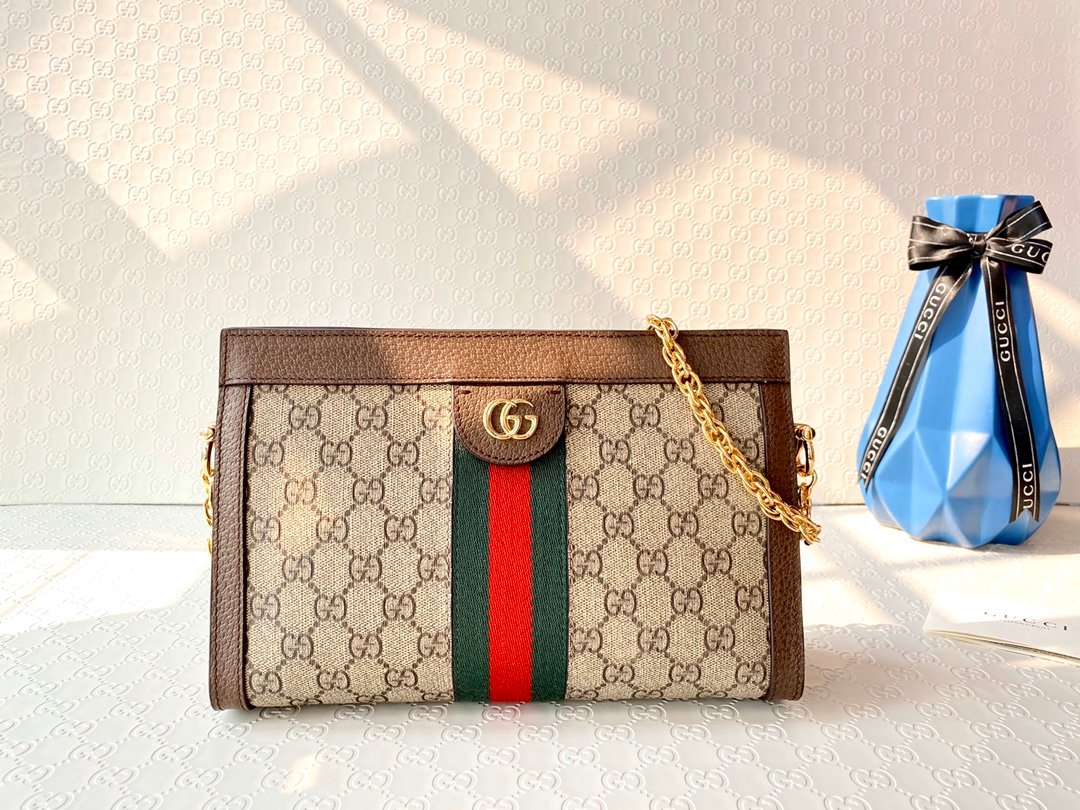 [GUCCI] 구찌 오피디아 GG 수프림 체인 숄더백 스몰