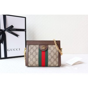 [GUCCI] 구찌 오피디아 GG 수프림 체인 숄더백 미니