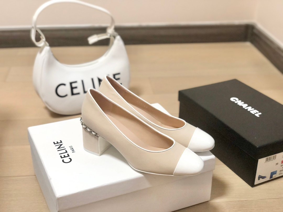 [CHANEL/SA급] 샤넬 체인 투톤 펌프스  - 4색상