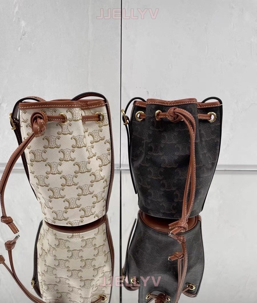 [CELINE/백경] 마이크로 드로스트링 트리오페 버킷백 -정품가죽