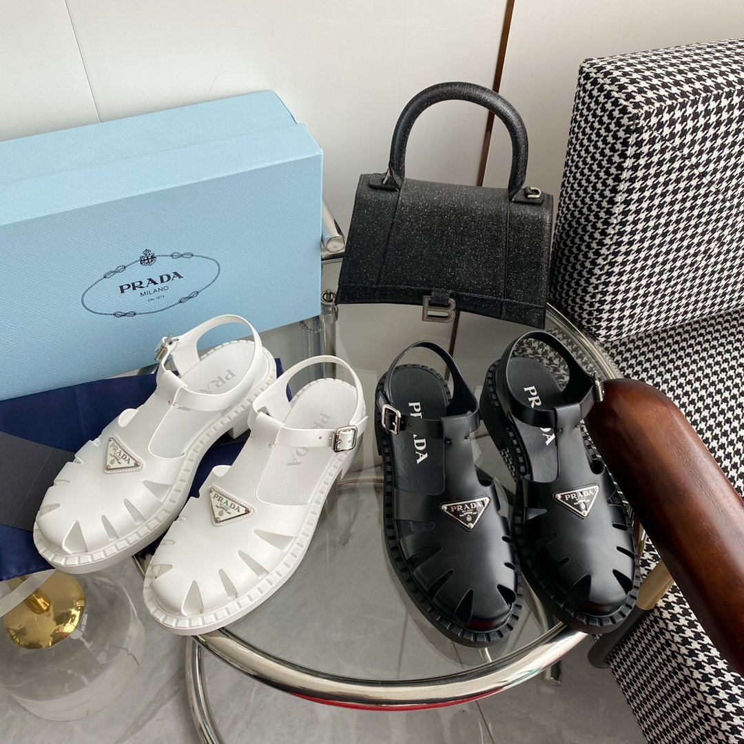 [PRADA] 프라다 샌들 5CM (블랙, 화이트)