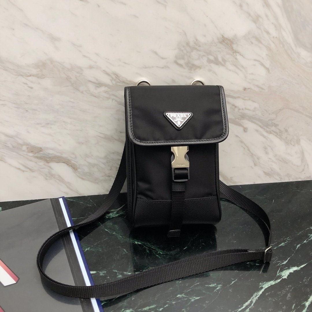 [PRADA/블랙프레임] 프라다 리나일론 폰홀더백