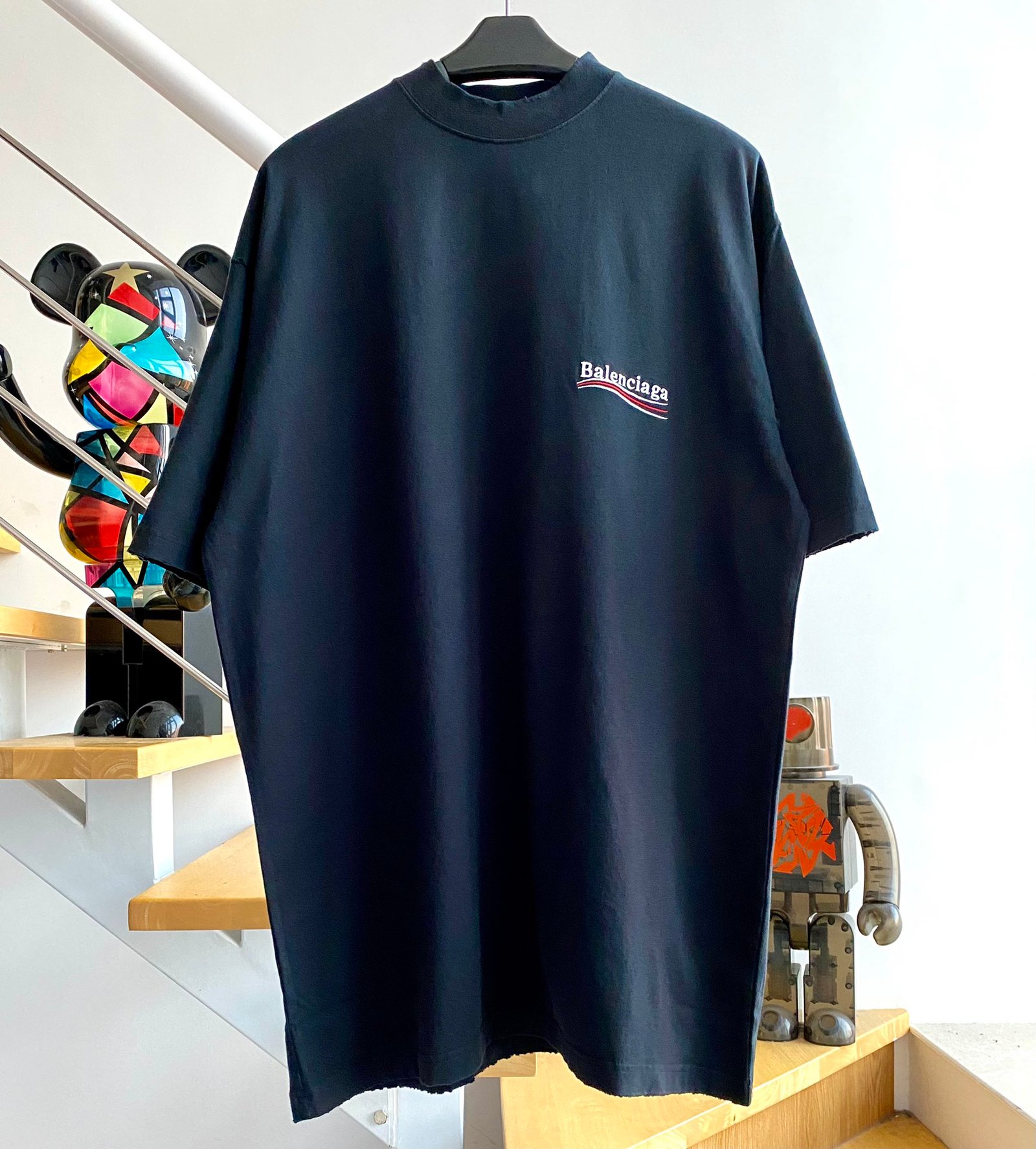 [Balenciaga] 22ss 웨이브로고 반팔티셔츠 - 계단집