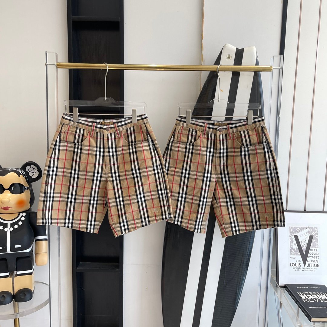 [BURBERRY] 버버리 체크 데님 쇼츠 - 캠벨