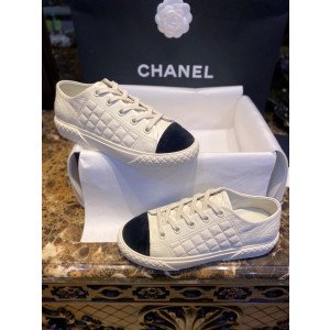 [CHANEL/해피] 샤넬 레더 퀼팅 투톤 스니커즈