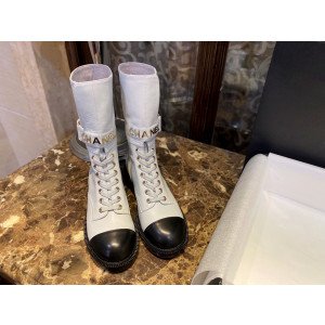 [CHANEL/GD(해피)] 샤넬 이니셜 더블캡토 벨크로 레더 부츠