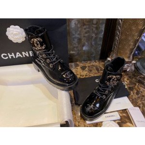 [CHANEL/GD(해피)] 샤넬 체인CC로고 퀼팅 레이스업 부츠