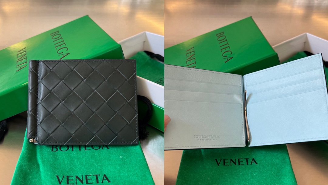 [BOTTEGA VENETA/JING] 인트레치아토 투톤 머니클립 지갑