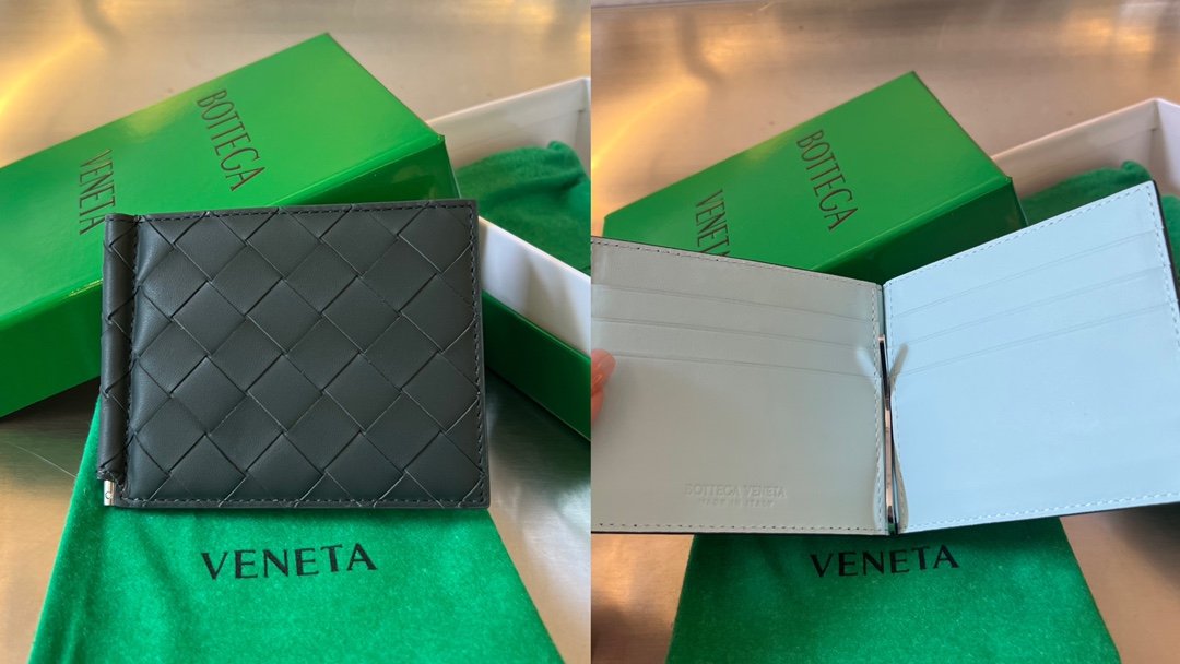 [BOTTEGA VENETA/JING] 인트레치아토 투톤 머니클립 지갑