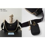 [PRADA/블랙프레임] 프라다 테수토 체인 스트랩 호보백-신형